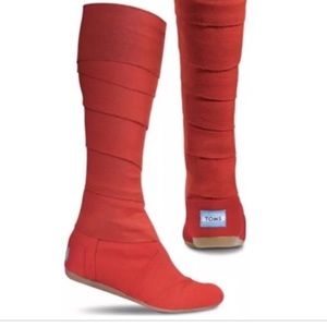 TOMS red wrap up shoes